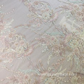 Light Color Handwork Beaded Bridal Dress Fabric